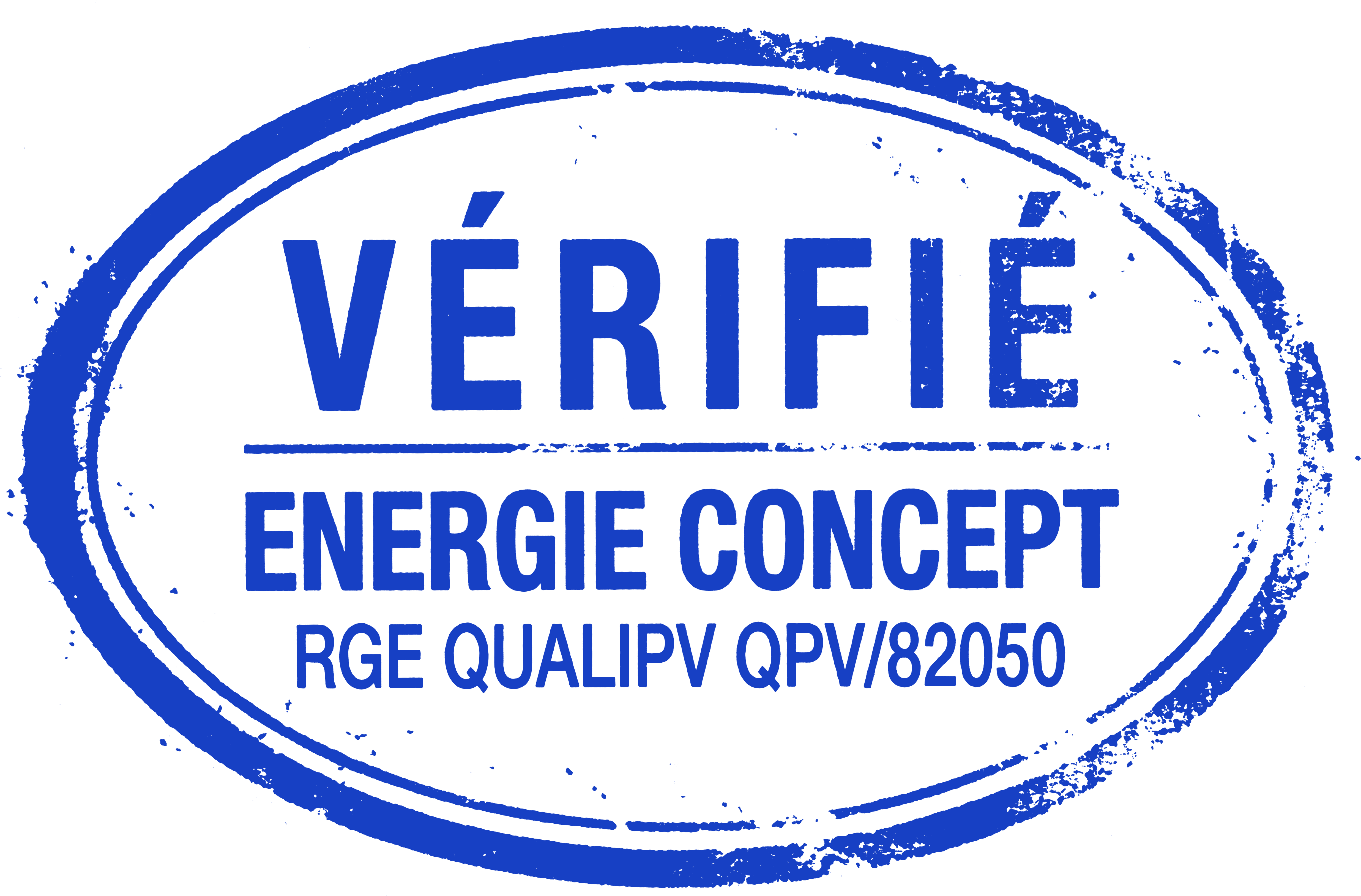 Tampon : dossier verifie, Energie Concept, RGE QualiPV numero QPV/82050